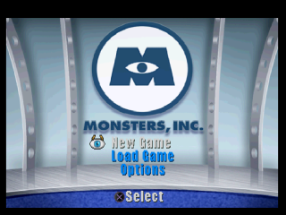 Monsters Inc title screen for Playstation